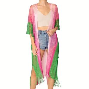 Summer Lurex Kimono-Pink
